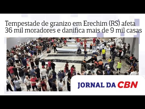 Tempestade de granizo em Erechim (RS) afeta 36 mil moradores e danifica mais de 9 mil casas
