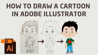 How to draw a Cartoon Character in Adobe Illustrator Drawing Tutorial Step by Step