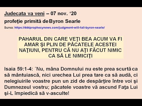 Mesaj profetic: Judecata va veni