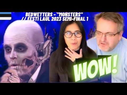 BEDWETTERS – "Monsters" // EESTI LAUL 2023 SEMI-FINAL 1 | 🇩🇰Nielsens TV REACTION