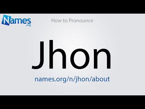 How to Pronounce Jhon