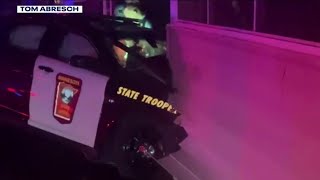 Crash ends with Minnesota State Patrol squad car in house