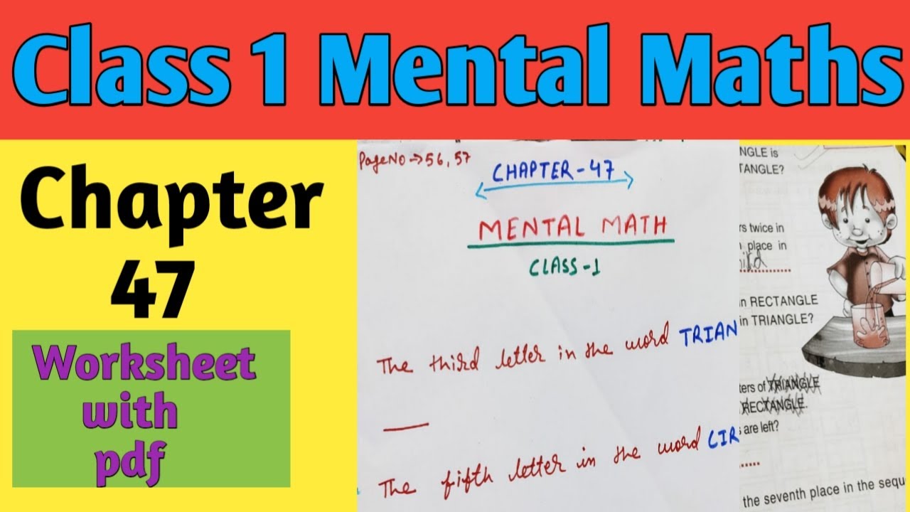 Class 1 mental math chapter 47 ||mental math class 1,class1 maths worksheet,pdf in description