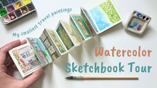 Watercolor Sketchbook Tour ✧ My Smallest Travel Paintings!