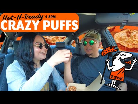 TRYING THE NEW CRAZY PUFFS FROM LITTLE CAESARS!