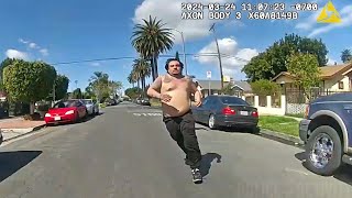 Restraining Order Suspect Leads LAPD Cops on Foot Chase Before Taser Takes Him Down