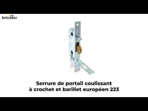 Serrure de portail coulissant à crochet et barillet européen 223 COMUNELLO