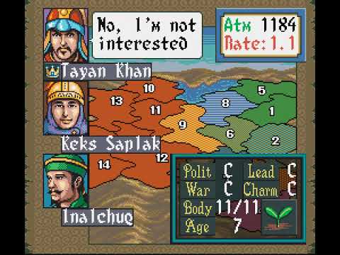 SNES Longplay [545] Genghis Khan II - Clan of the Gray Wolf