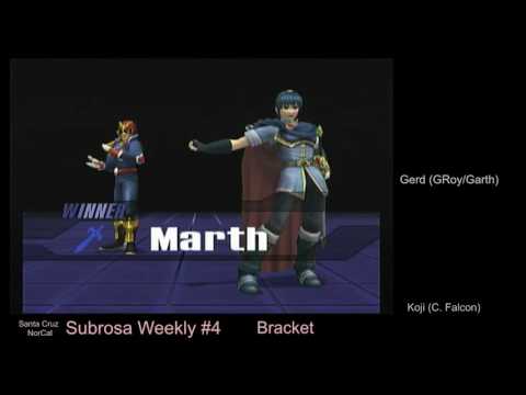 Subrosa Weekly #4 - Loser's Bracket - Koji (C. Falc) vs Gerd (Marth)