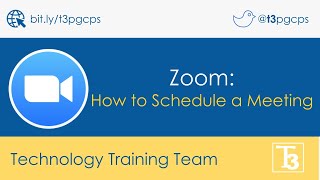PGCPS Zoom: How to Schedule a Meeting