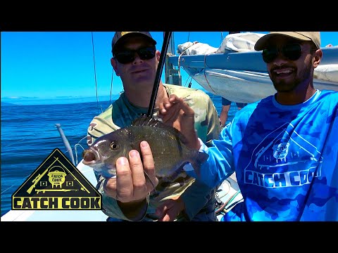 Catching your first fish off a yacht! | catch cook | Robben Island, South Africa