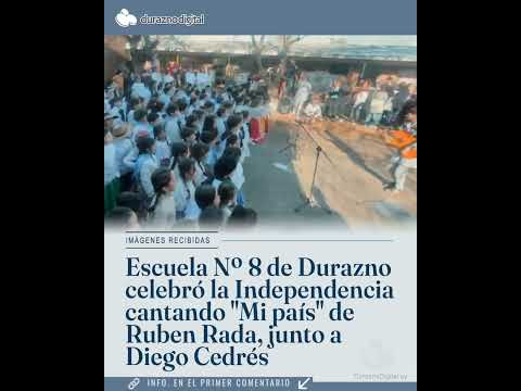 Escuela 8 de Durazno celebró la Independencia cantando "Mi país" de Rada, junto a Diego Cedrés