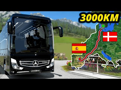 ETS2 Longest Bus Trip (Copenhagen to Madrid) Denmark to Spain | Euro Truck Simulator 2
