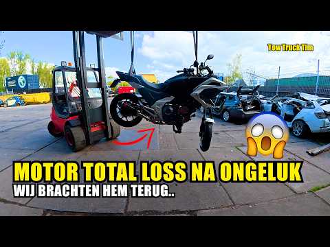 Niks meer over van deze motor na ongeluk!