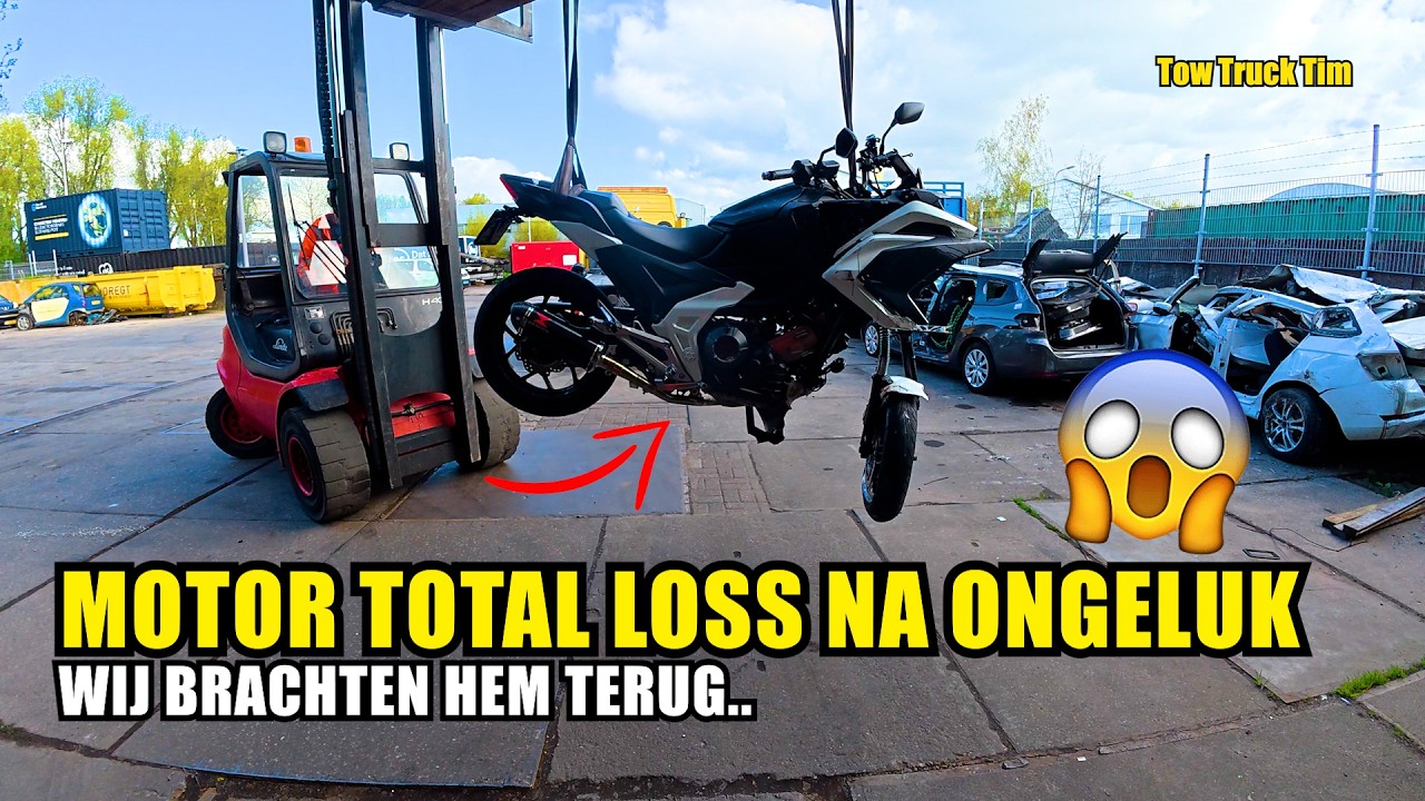 Niks meer over van deze motor na ongeluk!