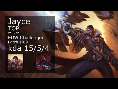 Jayce vs Sion Top - EUW Challenger 15/5/4 Patch 10.9 Gameplay