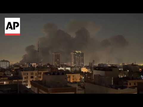 Video Thumbnail: Plumes of smoke rise as airstrikes rock Tehran, Iran
