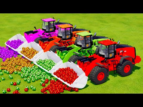 Load And Transport Soccer Balls with Cat Front Loader - Farming Simulator 2022