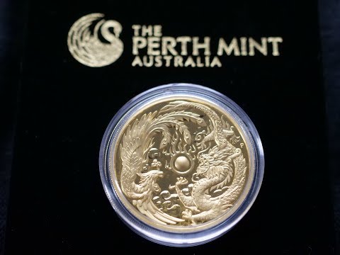 2 Oz Gold Proof High Relief Dragon & Phoenix Coin