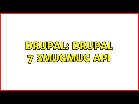 Drupal: Drupal 7 SmugMug API