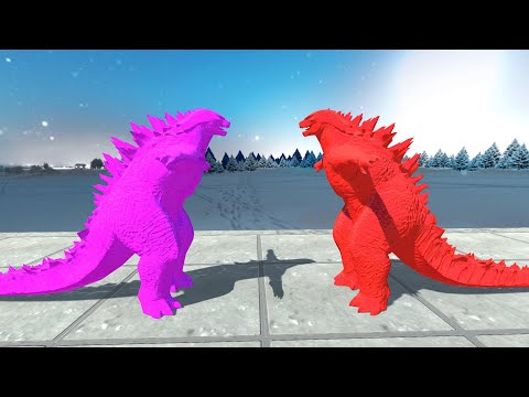 Monster War - Team Pink Godzilla 2014 VS Red Godzilla 2014 x Colossal Titan - ARBS
