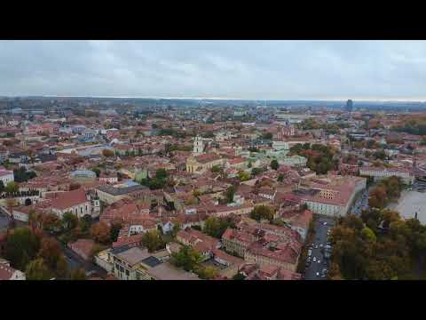 Vilnius Lithuania｜City Skyline, Old Town & River Views 4K Drone (Zoom Out Shot)