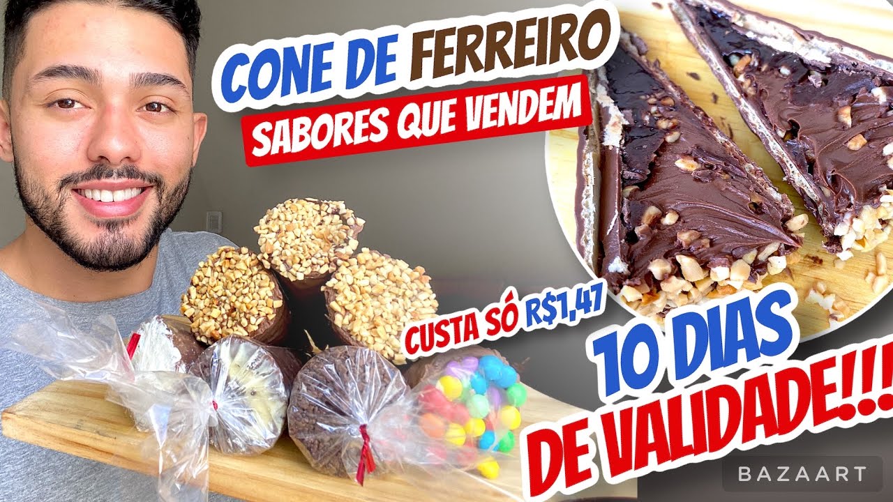 Lucre 200% vendendo CONE TRUFADO/7 Sabores com 2 Bases/ Faça e venda em casa!!!