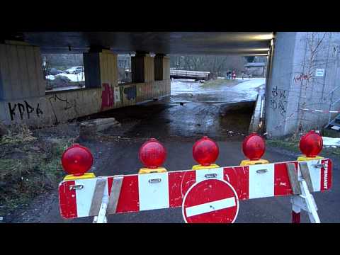 Hochwasser Überschwemmung Gera Hochheim - Erfurt 09.01.2011