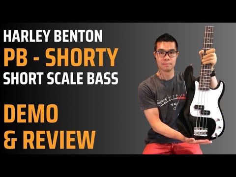 Harley Benton PB-Shorty (short scale bass): Demo & Review + Bonus comparison with Squier Mini P