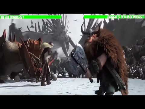 How to Train Your Dragon 2    Alpha Bewilderbeast Vs Drago's Bewilderbeast With Healtbars