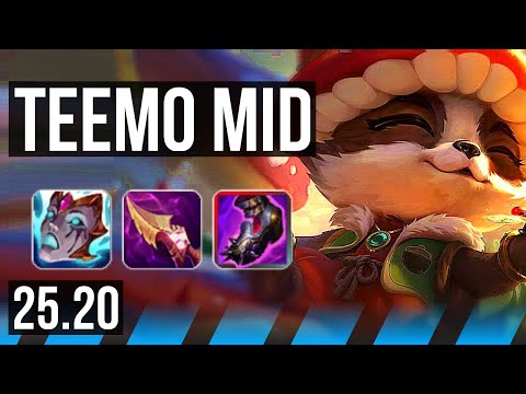 TEEMO vs ZED (MID) | 1200+ games | KR Master | 25.20