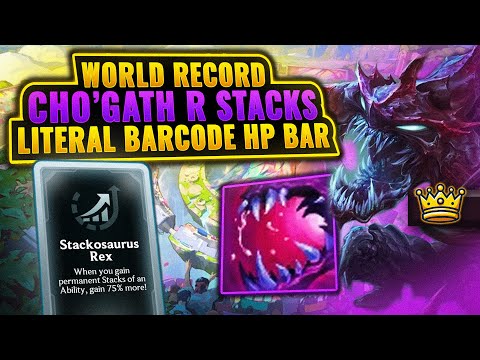 Not a World Record 87 Stacks: HP Bar Disappearing - Stackosaurus Cho'Gath  | League Arena Gameplay