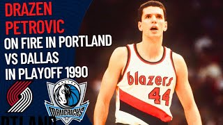 Drazen Petrovic ON FIRE (In Portland) vs Dallas Mavericks | 1990 PLAYOFF GAME