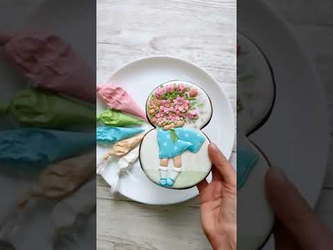 Нежно так... ♥️🌷Ускоренный МК смотрите на канале 😉 #росписьпряников #пряникина8марта #пряники