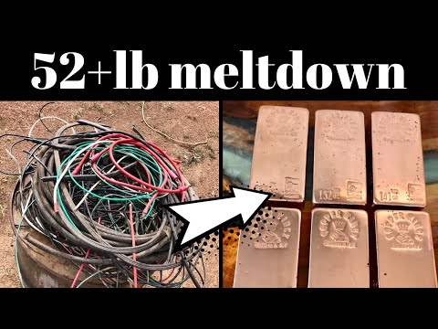 52+lb COPPER WIRE MELTDOWN! Huge ingots! ASMR