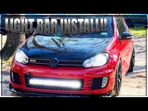 Mk6 Gti Gets Light Bar Installed!! (ROUGH COUNTRY BLACK SERIES LED LIGHT DUAL ROW)