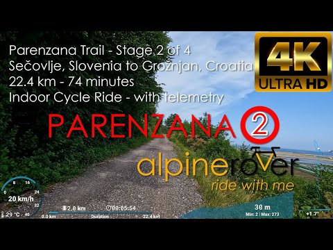 Trilha Parenzana - Parte 2 de 4: Sečovlje Eslovênia a Grožnjan Croácia - Treino de ciclismo com telemetria