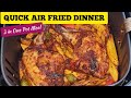 Air Fryer Chicken Legs and Potatoes Dinner Recipe. Easy One Pot Air Fried Recipes