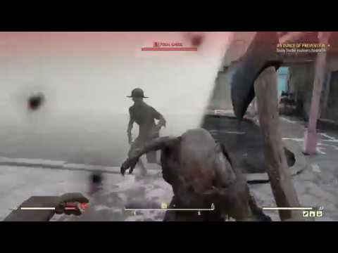 Fallout 76 - Seneca Rocks Visitor Center: Diseased Honey Beast & Feral Ghoul Roamer Fight (2018)