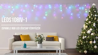 Vonkajší svietiaci záves 108 RGB LED iSPARKLE SMART ovládanie aplikáciou, 3x0,5m