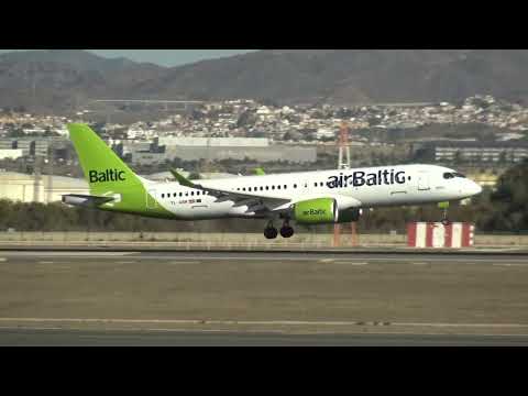 Air Baltic Airbus A220-300 YL-ABR Landing Malaga LEMG