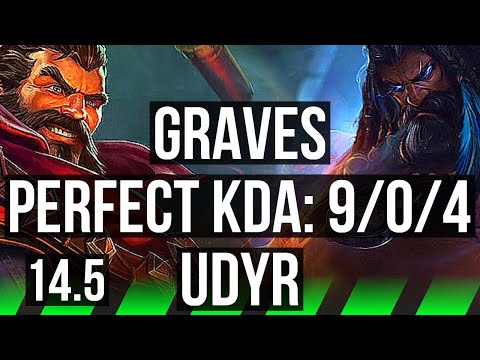 GRAVES vs UDYR (JNG) | 9/0/4, Legendary, 400+ games | NA Grandmaster | 14.5