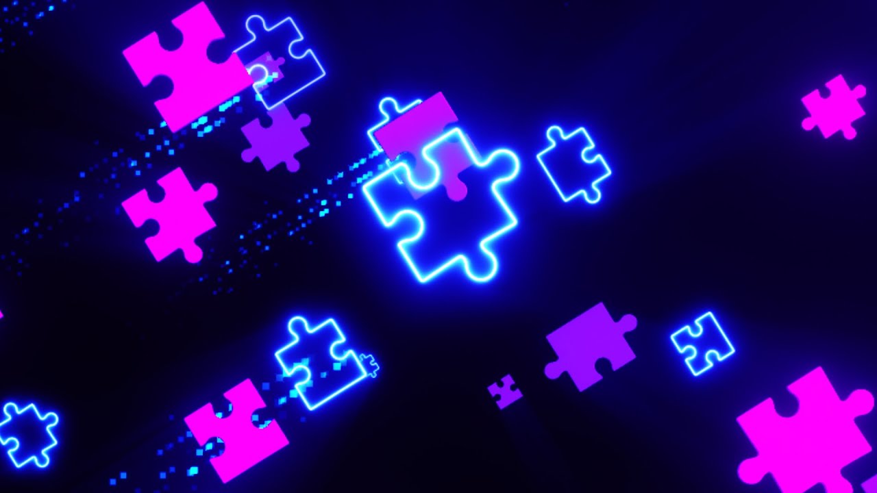 Neon Flying Puzzles Background video | Footage | Screensaver