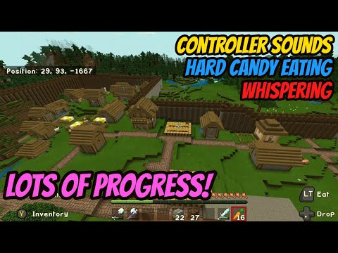 ASMR Gaming: Minecraft | Hard Candy, Whispering, Controller Sounds - Ep 63. Lots of Progress :)