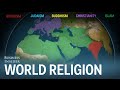 Илюстрация на разпространението на религиите по света