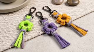 Super Easy DIY Macrame Flower Keychain 🌸 | Step-by-Step Tutorial For Beginners