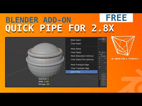 Blender Add-on: Quick pipe for Blender 2.8x (free)