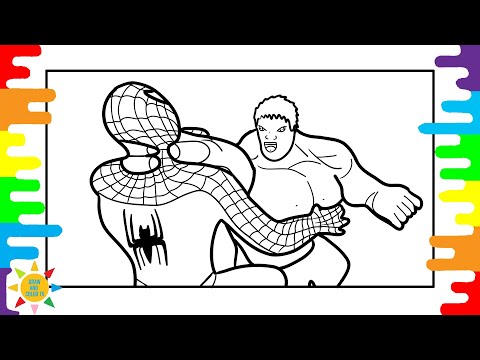 Hulk VS Spider-Man Coloring Pages | Hulk Strangles Spiderman Coloring | Coloring Pages