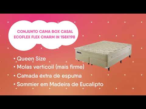 Conjunto Cama Box Casal Queen de Molas Ecoflex Flex Charm IN - 158x198