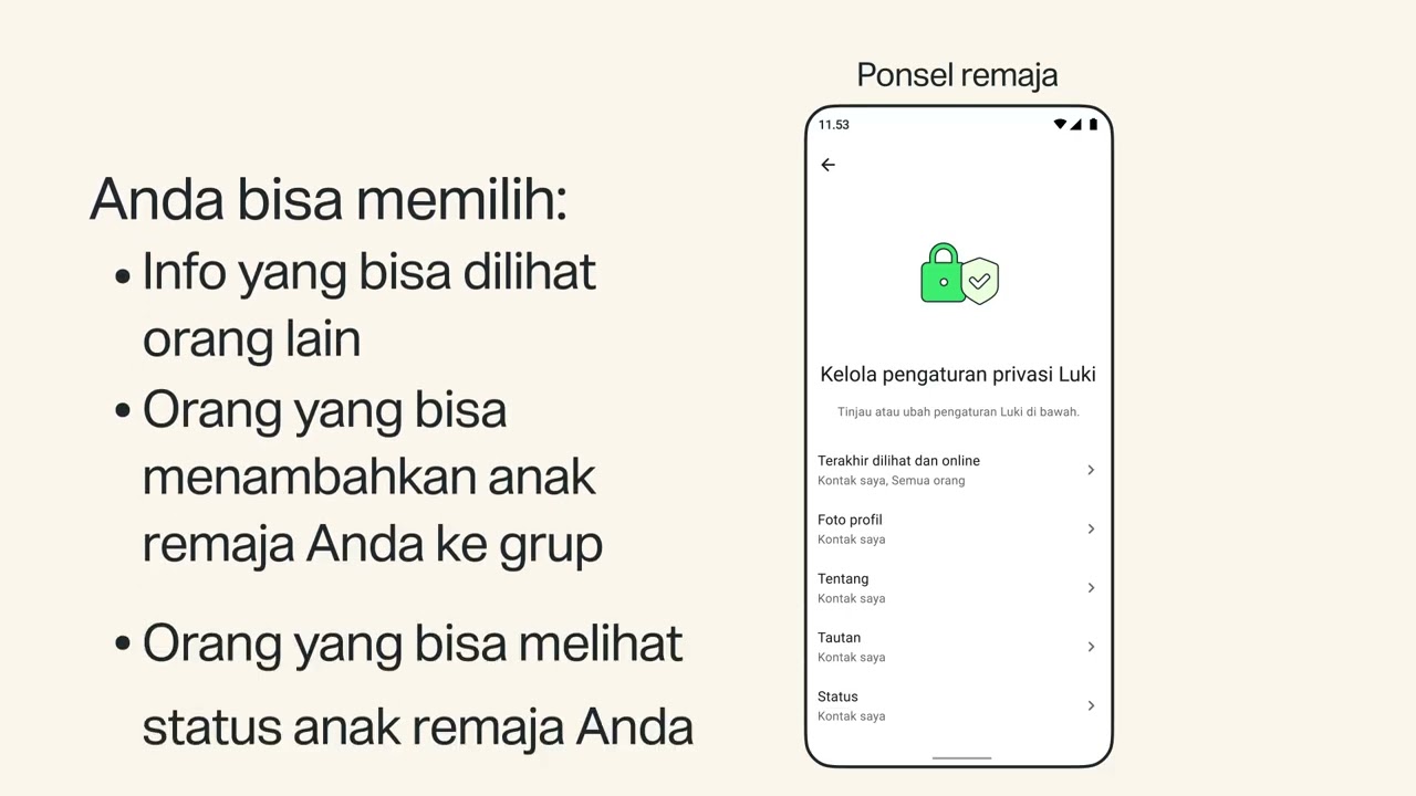 Tentang kontrol orang tua untuk remaja di WhatsApp